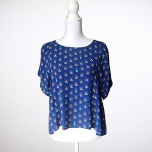 Anthropologie Maeve Milla Printed Top Sz Med